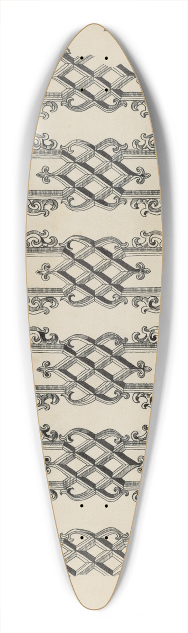 Ray Price - Cast Iron Balcony Rail 39.3 inch art pintail longboard deck