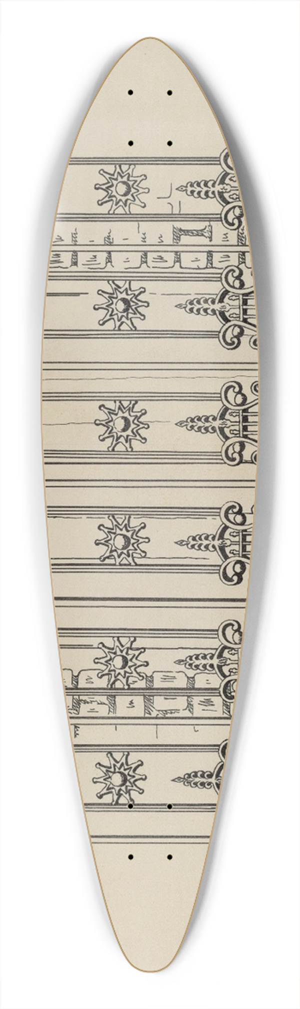 Ray Price - Cast Iron Balcony Railing 39.3 inch art pintail longboard deck