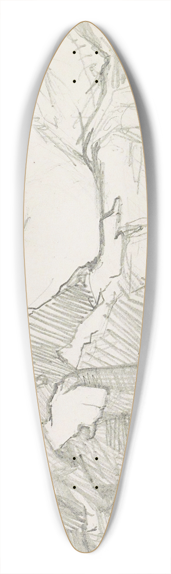 Reijer Stolk - Zittende man in pak naast een liggende naakte vrouw op een bed 39.3 inch art pintail longboard deck