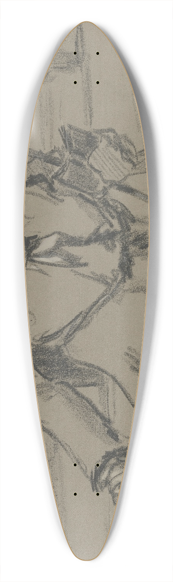 Reinhard Pfaehler von Othegraven - Beggar in front of the church 39.3 inch art pintail longboard deck