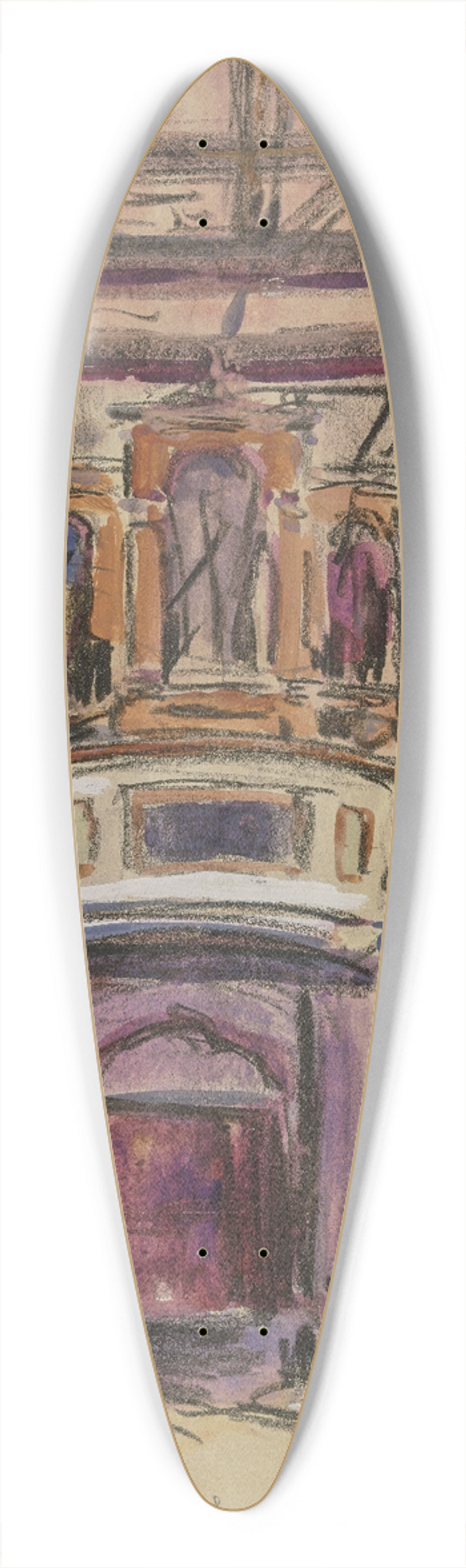 Reinhard Pfaehler von Othegraven - Ruine einer Kirche in Pruszkw, Russisch-Polen 39.3 inch art pintail longboard deck