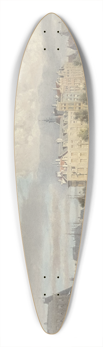 Reinier Craeyvanger - Gezicht op de Halvemaansbrug bij de Amstel te Amsterdam 39.3 inch art pintail longboard deck