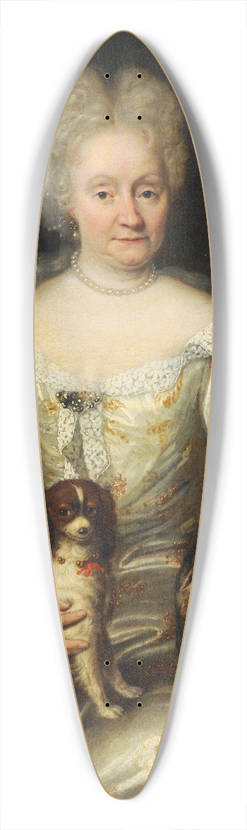 Reinier De La Haye - Portrait Of A Lady With A Lap Dog 39.3 inch art pintail longboard deck