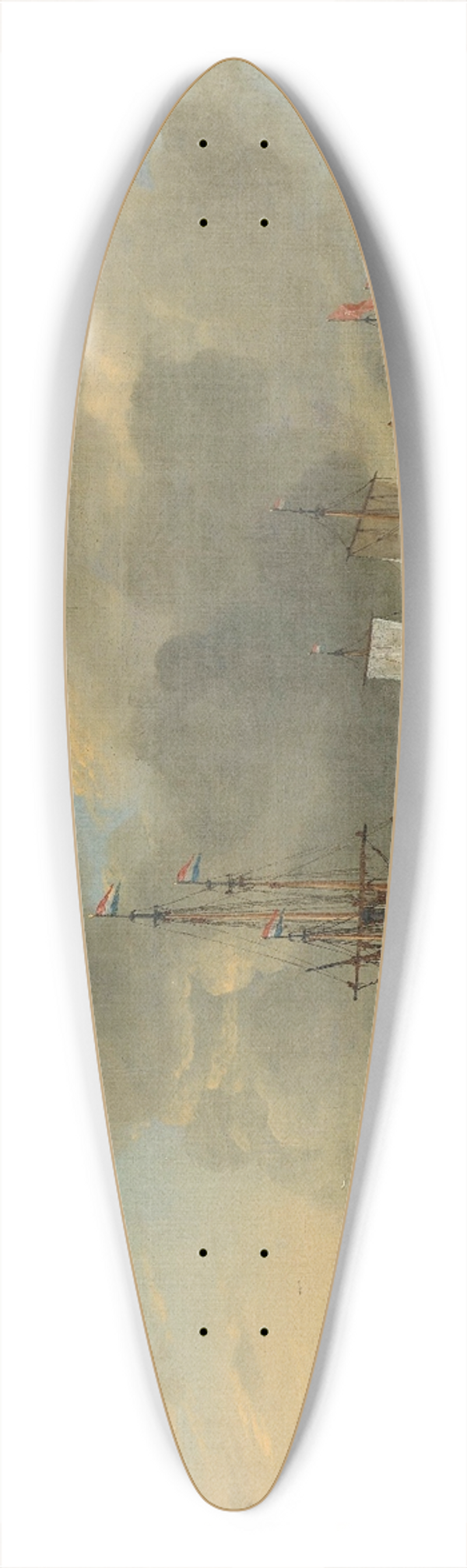 Reinier Nooms - The Caulking of Ships at the Bothuisje on Het IJ in Amsterdam 39.3 inch art pintail longboard deck