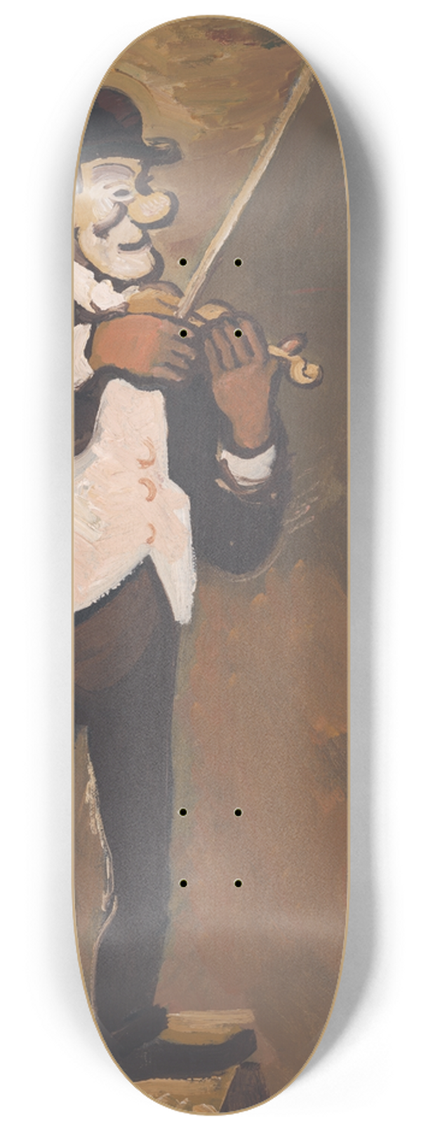 Cyprin Majernk - Clown Playing the Violin 8.25 inch art skate deck