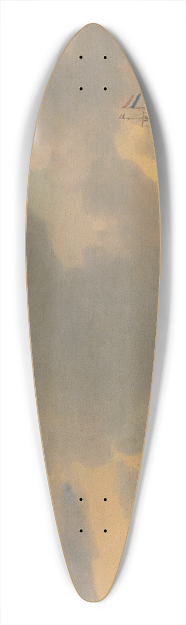 Reinier Nooms - View of Tunis 39.3 inch art pintail longboard deck