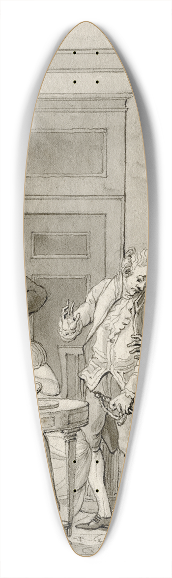 Reinier Vinkeles - Theedrinkend gezelschap: Kwam zijn degen bij toeval 39.3 inch art pintail longboard deck