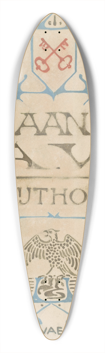 Reinier Willem Petrus de Vries - Opdrachtblad voor een album voor A.W. Sijthoff 39.3 inch art pintail longboard deck
