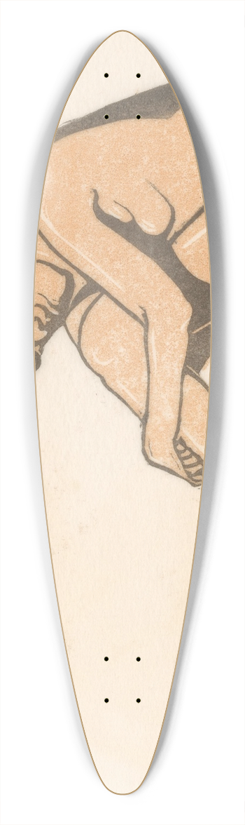 Reinier Willem Petrus de Vries - Zittende naakte vrouw 39.3 inch art pintail longboard deck