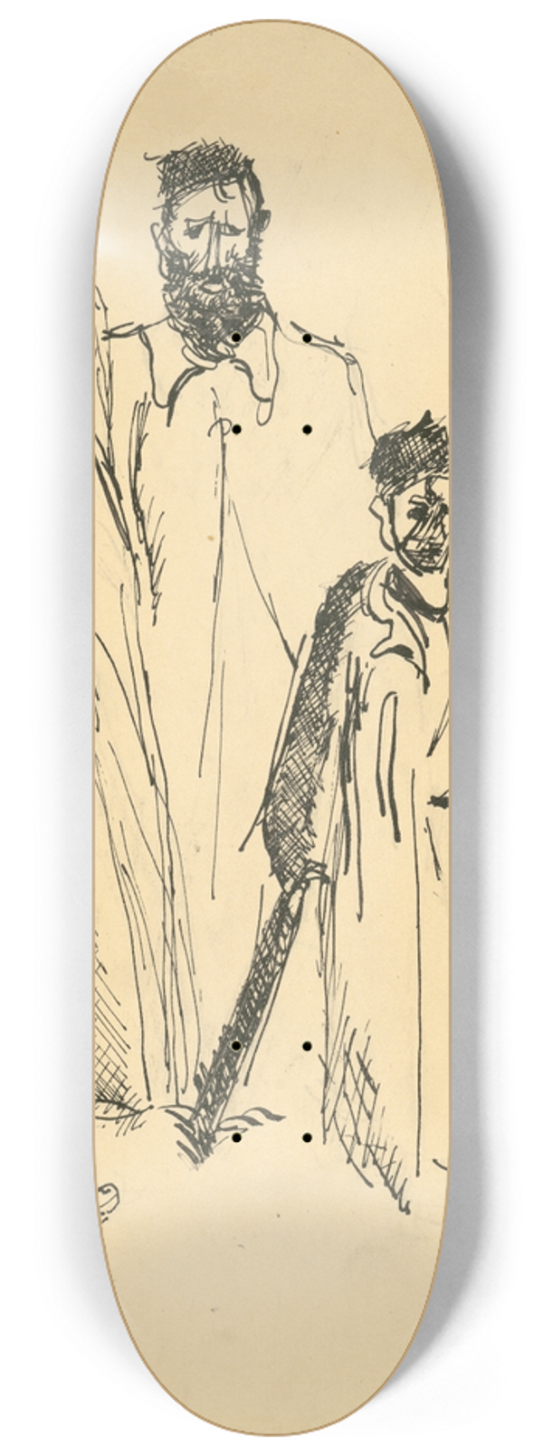 Cyprin Majernk - Drawing for the Short Story The Wise Mens Well from Selma Lagerlf 8.25 inch art skate deck