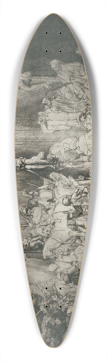 Rembrandt van Rijn - Christ Crucified Between the Two Thieves (The Three Crosses) 39.3 inch art pintail longboard deck
