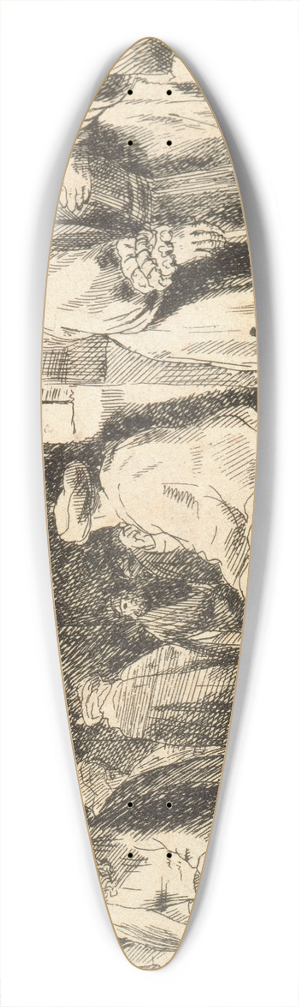 Rembrandt van Rijn - Jews in the Synagogue 39.3 inch art pintail longboard deck