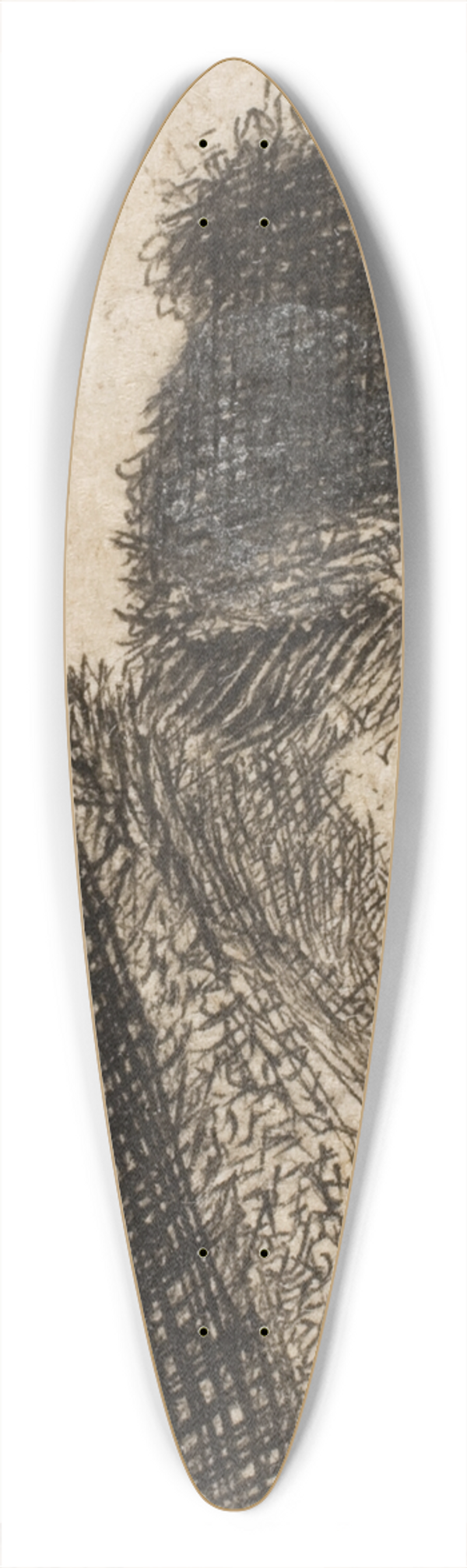 Rembrandt van Rijn - Old man in fur coat and high cap, bust 39.3 inch art pintail longboard deck