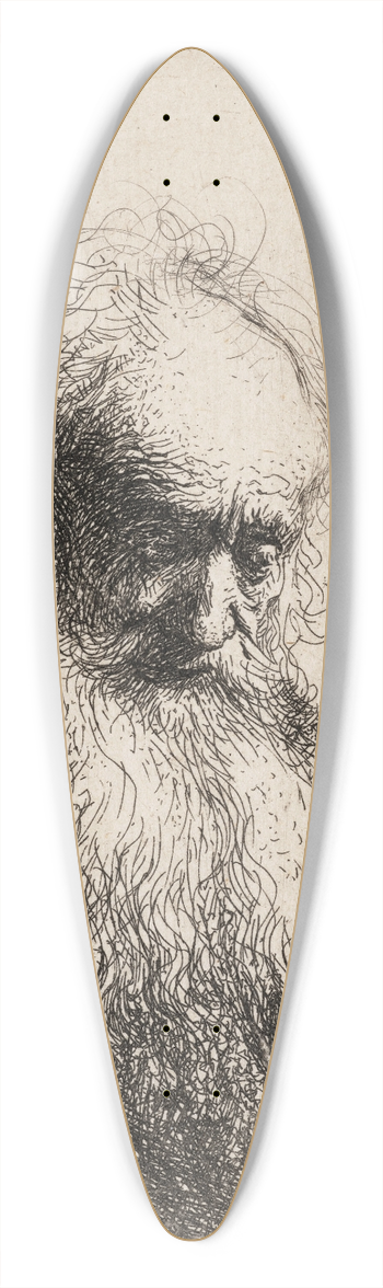Rembrandt van Rijn - Old Man with a flowing Beard 39.3 inch art pintail longboard deck