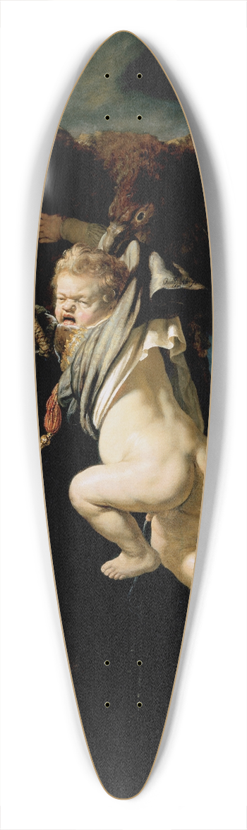 Rembrandt van Rijn - The Abduction of Ganymede 39.3 inch art pintail longboard deck