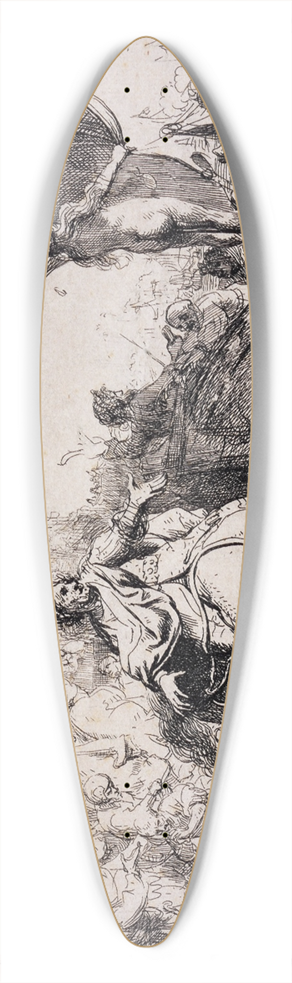 Rembrandt van Rijn - The Ship of Fortune 39.3 inch art pintail longboard deck