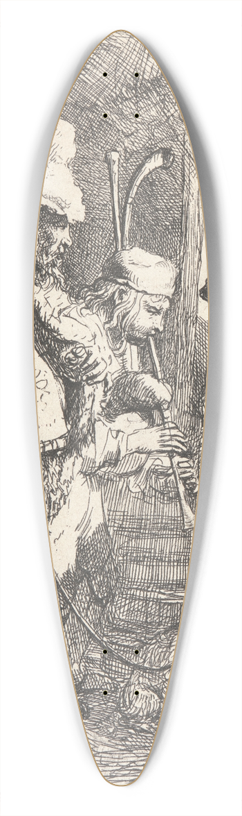 Rembrandt van Rijn - The Strolling Musicians 39.3 inch art pintail longboard deck