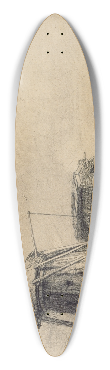 Rembrandt van Rijn - The Windmill 39.3 inch art pintail longboard deck