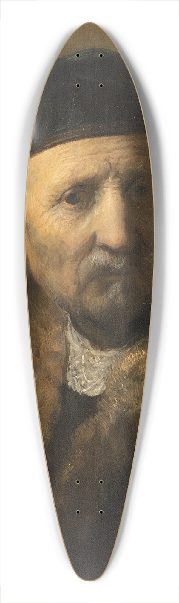 Rembrandt van Rijn - Tronie of an Old Man 39.3 inch art pintail longboard deck