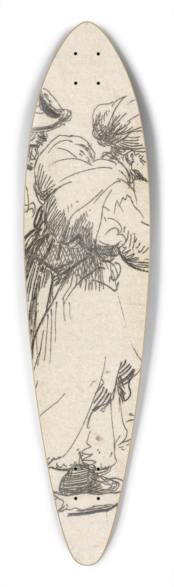 Rembrandt van Rijn - Two Tramps, a Man and a Woman 39.3 inch art pintail longboard deck