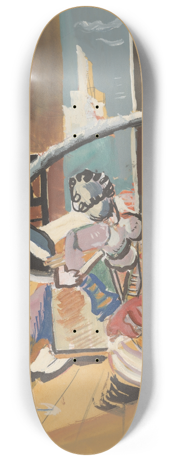 Cyprin Majernk - Study for Painting in a Circus Setting 8.25 inch art skate deck