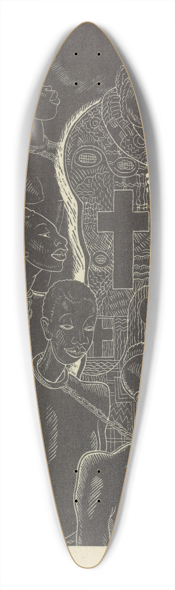Richard A. Loederer - Voodoo Coming into Haiti 39.3 inch art pintail longboard deck