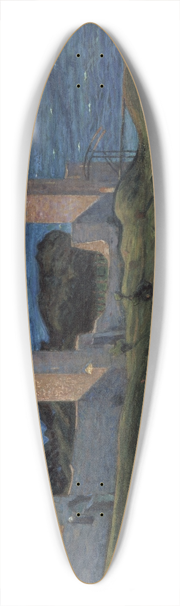 Richard Bergh - Vision. Scene from Visby 39.3 inch art pintail longboard deck