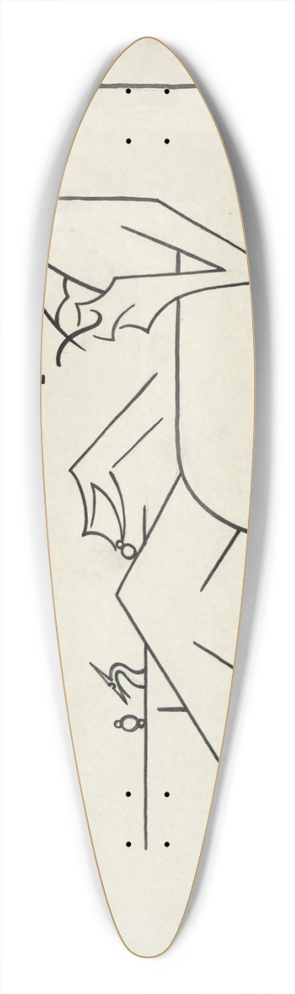 Richard Boix - Caricature of MarcelDuchamp 39.3 inch art pintail longboard deck
