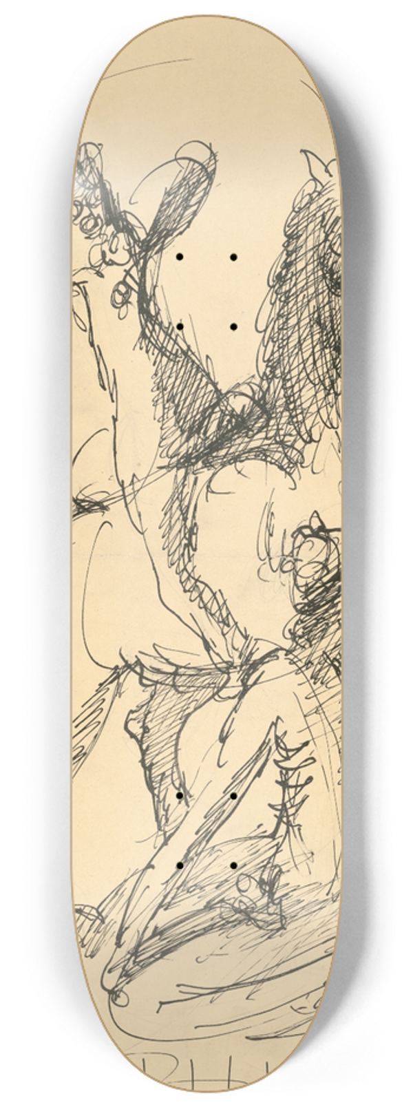 Cyprin Majernk - Two Clowns with a Horse 8.25 inch art skate deck