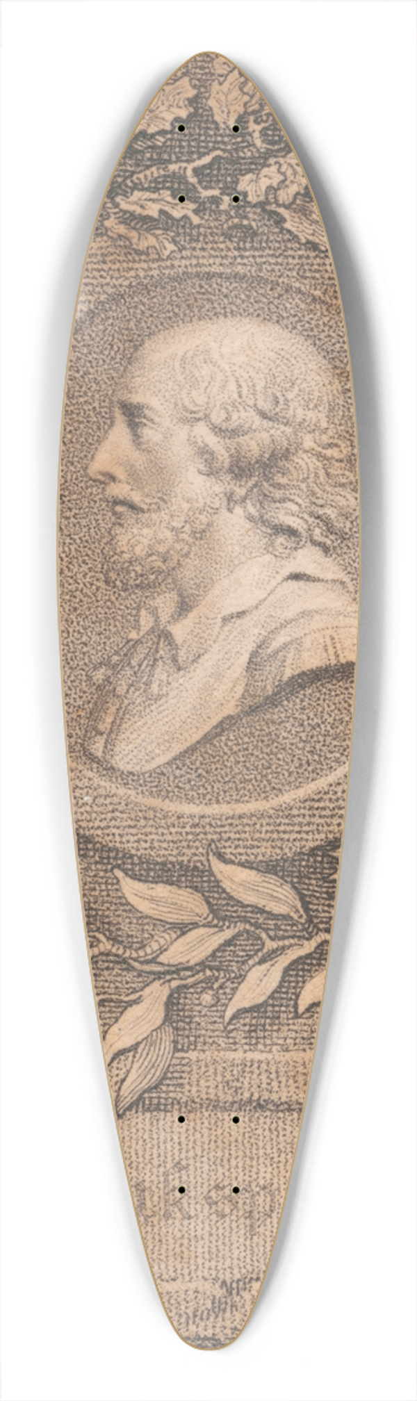 Richard Corbould - Shakspeare 39.3 inch art pintail longboard deck