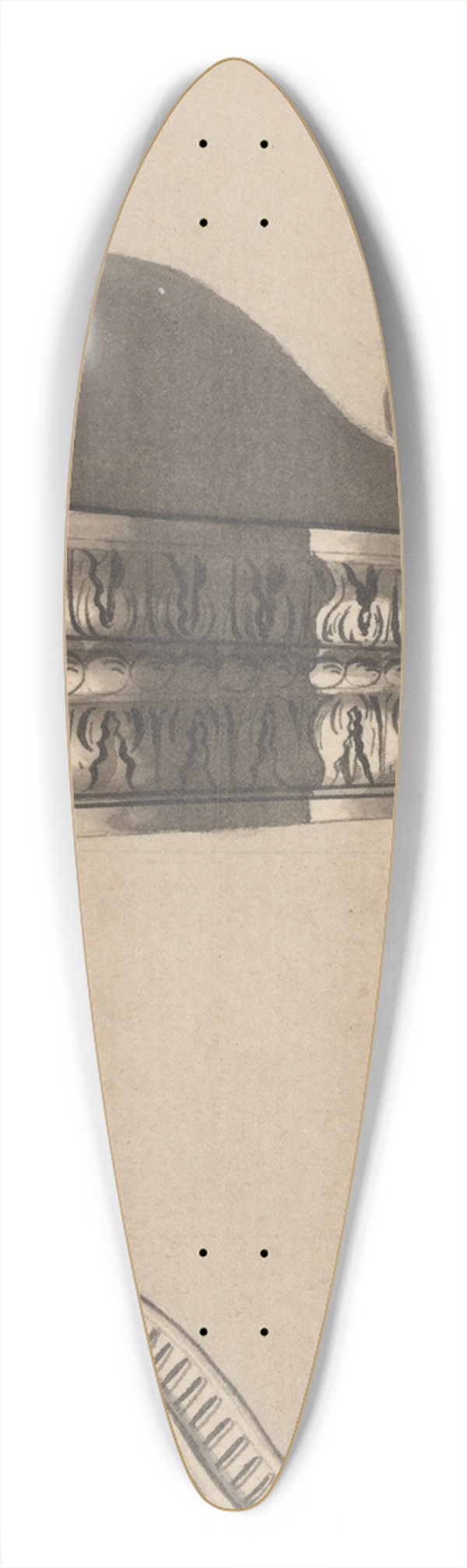Richard de Lalonde - Two Views of a Bracket 39.3 inch art pintail longboard deck