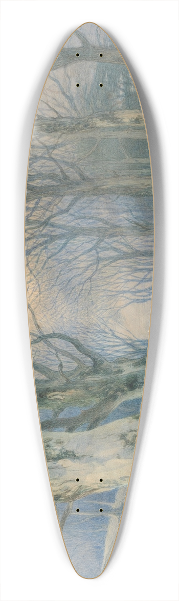 Richard Doyle - Fairies and squirrels in a forest 39.3 inch art pintail longboard deck