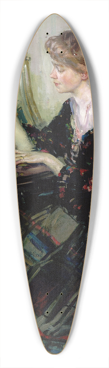 Richard E. Miller - The Chinese Statuette 39.3 inch art pintail longboard deck