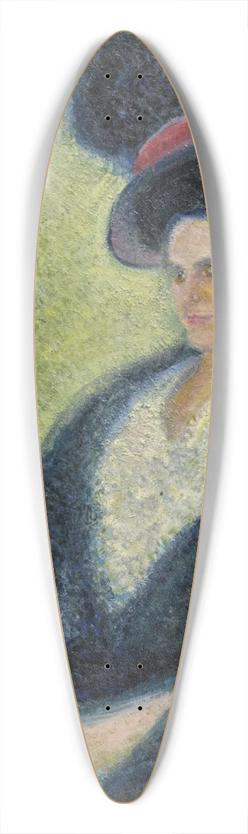Richard Gerstl - Dame mit Federhut 39.3 inch art pintail longboard deck