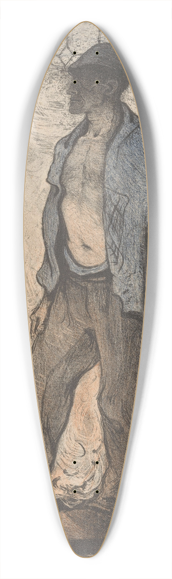 Richard Nicolas Roland Holst - Arbeider bij een vuur 2 39.3 inch art pintail longboard deck