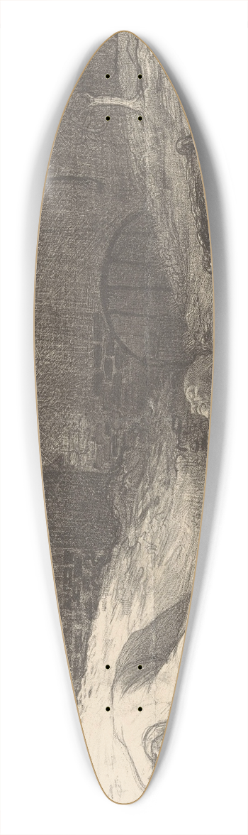 Richard Nicolas Roland Holst - Drie liggende, dode mannen bij een gebouw 39.3 inch art pintail longboard deck