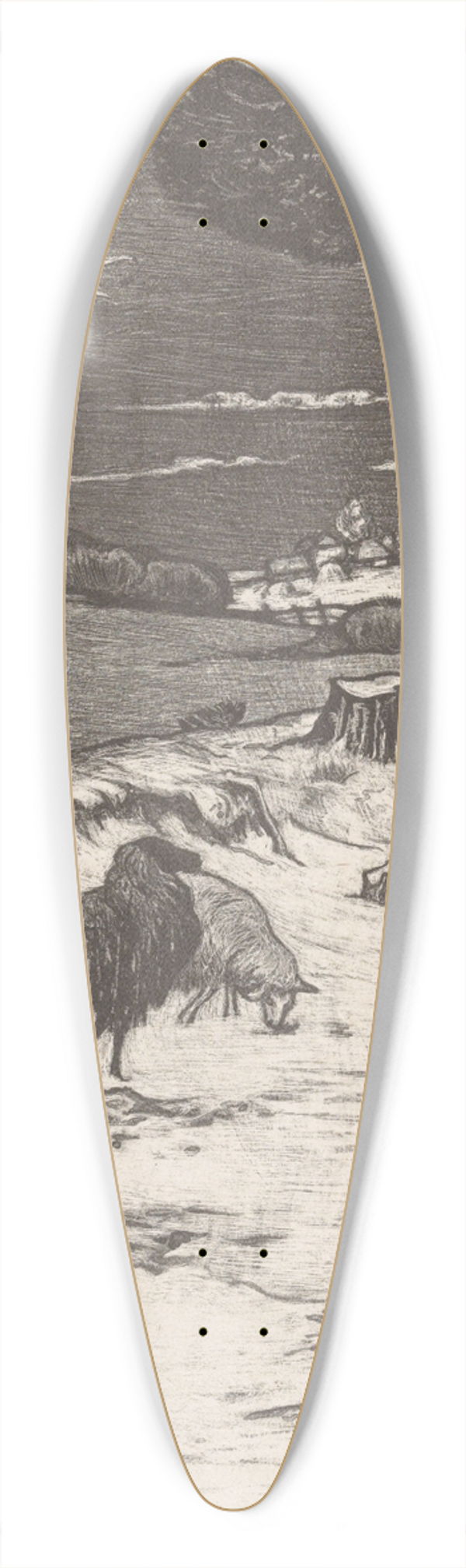 Richard Nicolas Roland Holst - Herder met een kudde schapen in een heuvellandschap 39.3 inch art pintail longboard deck