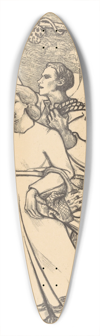 Richard Nicolas Roland Holst - Meisje met een mand en jongen met een touw 39.3 inch art pintail longboard deck