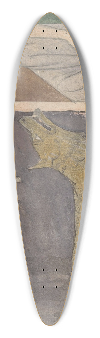 Richard Nicolas Roland Holst - Vrouw met een fakkel, een kind en een wolf 39.3 inch art pintail longboard deck