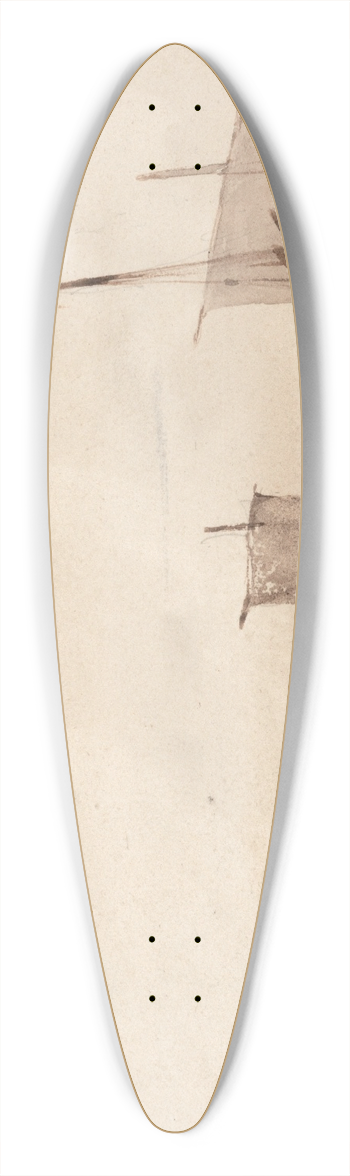 Richard Parkes Bonington - Beach Scene 39.3 inch art pintail longboard deck