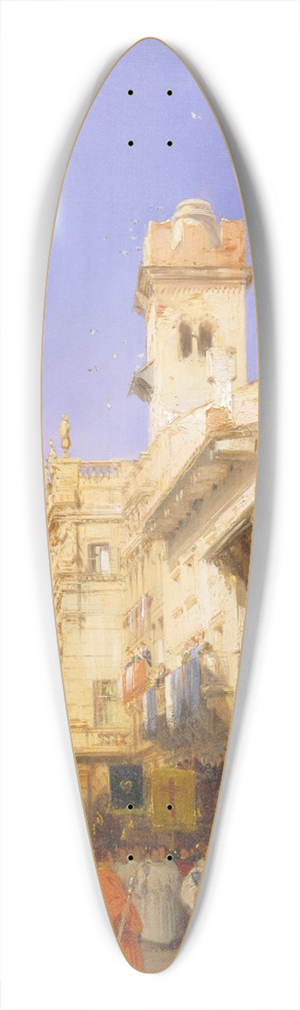 Richard Parkes Bonington - Corso SantAnastasia, Verona 39.3 inch art pintail longboard deck