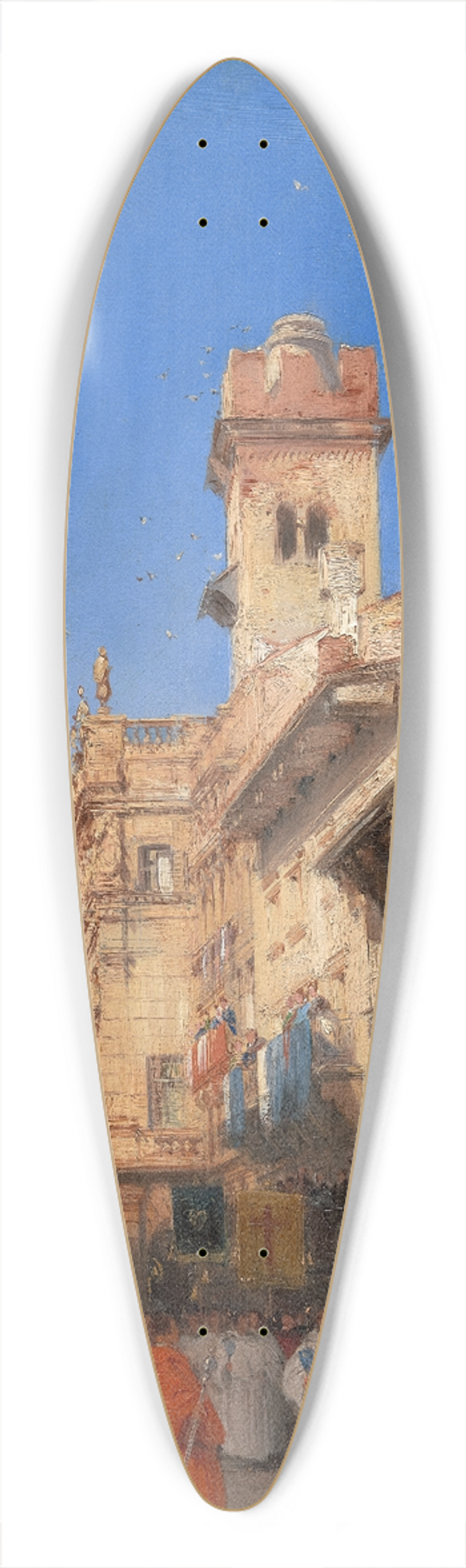 Richard Parkes Bonington - Corso SantAnastasia, Verona 39.3 inch art pintail longboard deck