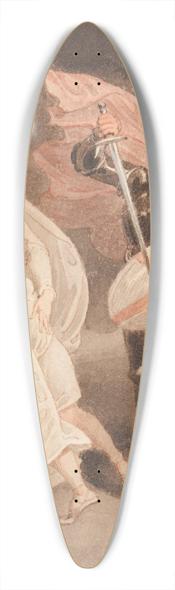 Richard Westall - Greathearts Battle with Grim 39.3 inch art pintail longboard deck