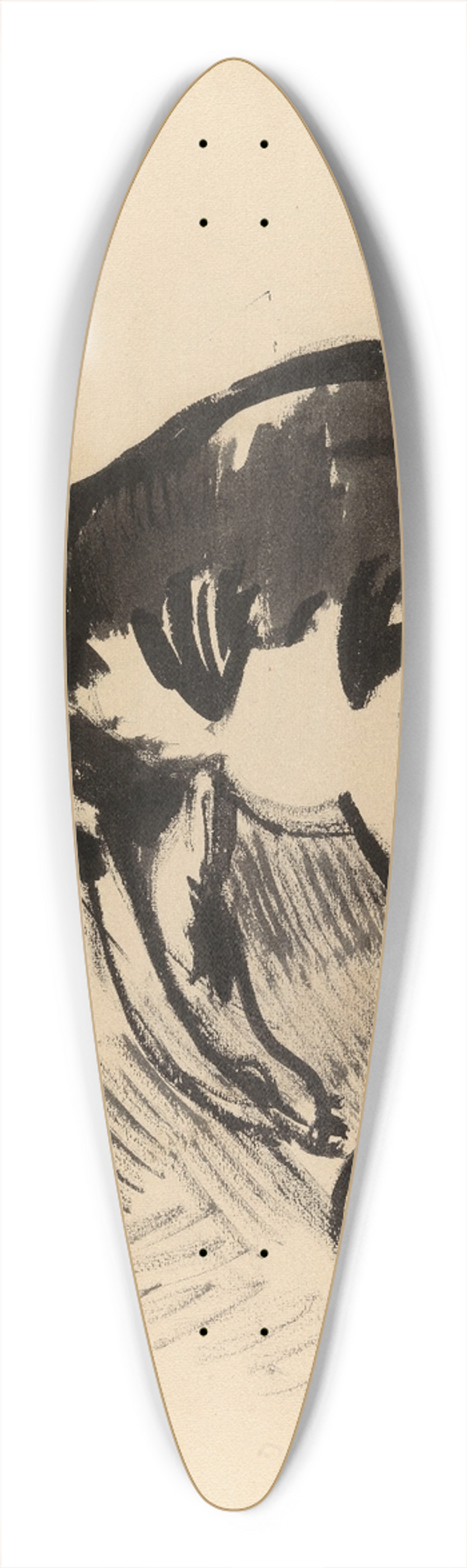 Rik Wouters - Cat Lying 39.3 inch art pintail longboard deck