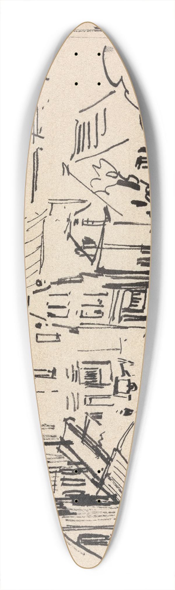 Rik Wouters - Overtoom in Amsterdam 39.3 inch art pintail longboard deck