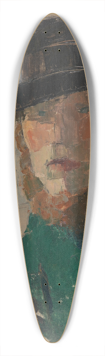 Rik Wouters - Self Portrait in Black Hat 39.3 inch art pintail longboard deck