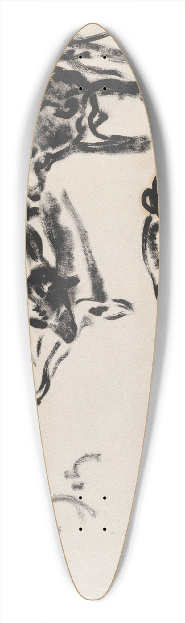 Rik Wouters - Study of Dogs 39.3 inch art pintail longboard deck