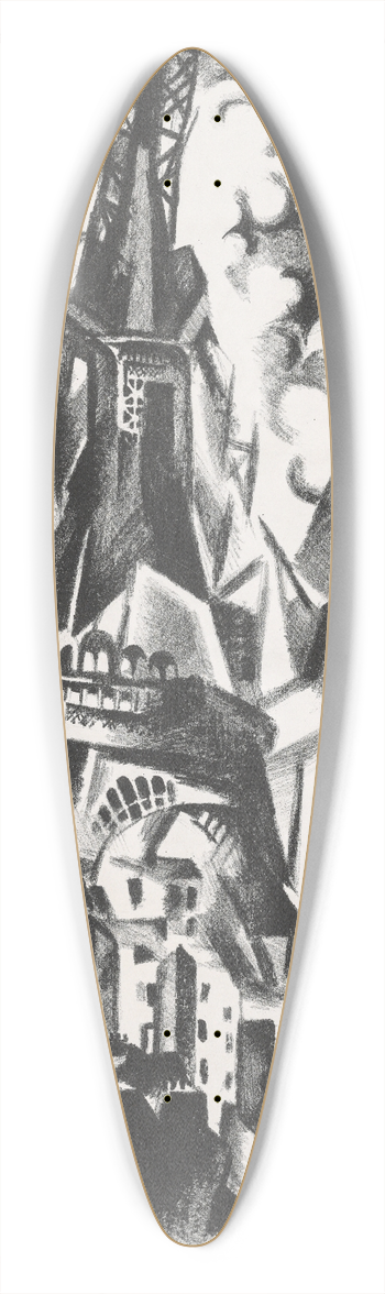 Robert Delaunay - La Tour 39.3 inch art pintail longboard deck