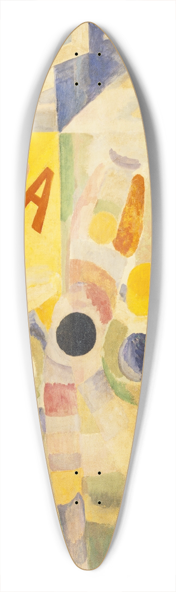 Robert Delaunay - Lquipe de Cardiff 39.3 inch art pintail longboard deck