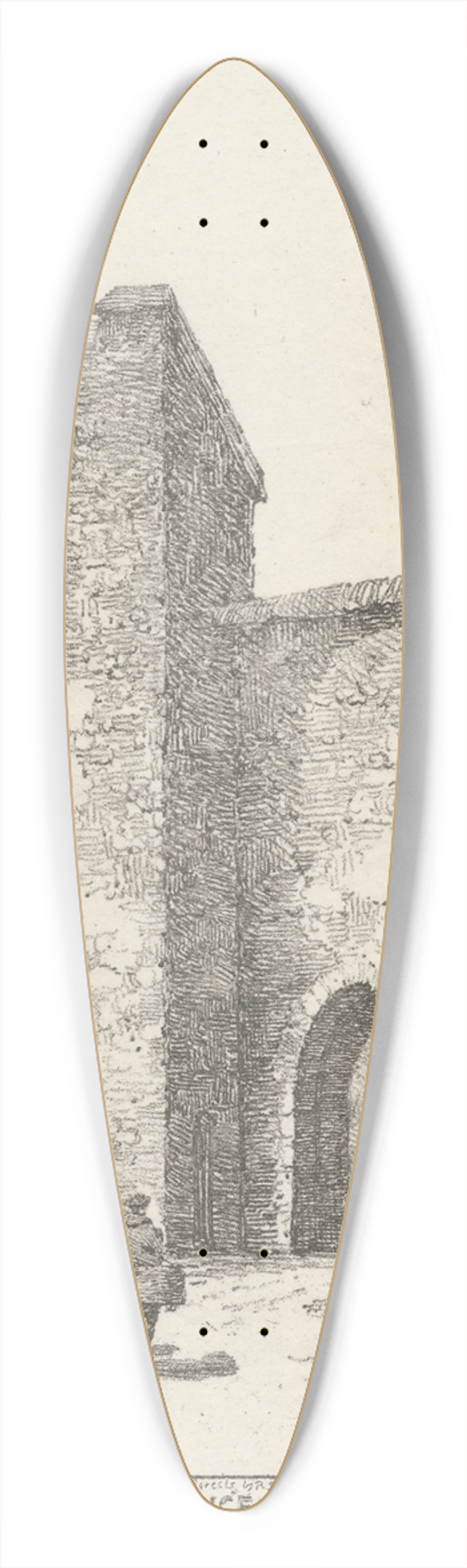 Robert Dixon - The Late Entrance to Ber Street, Norwich 39.3 inch art pintail longboard deck